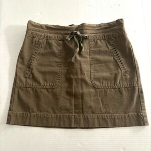 J.‎ Crew Cotton Twill Paperbag Military Green Mini Skirt Pockets Women’s Size S
